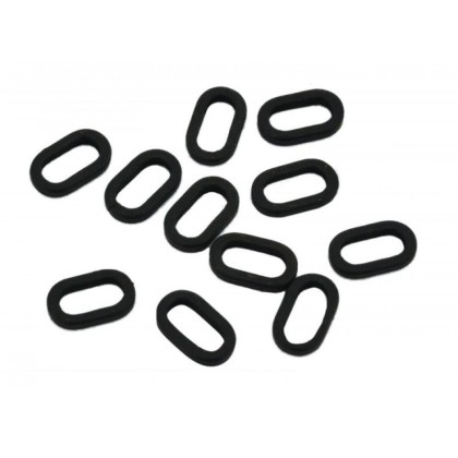 Металлические овальные кольца 4.5мм - черно-матовые, 10 шт/уп