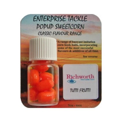 Искусственная кукуруза в ароматизаторе Enterprise Tackle Classic Pop-up Sweetcorn Range Richworth Tutti-Frutti Corn Orange (тутти-фрутти)
