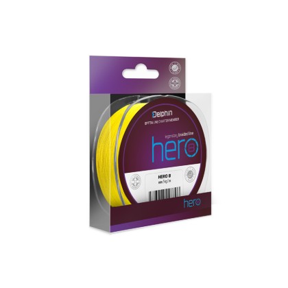 Шнур 8-ми жильный Delphin HERO 8 / fluo yellow 300m
