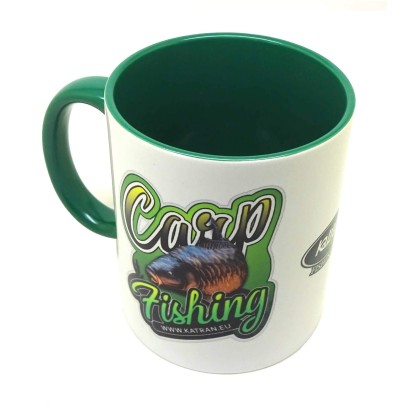 Керамическая кружка с зелёной ручкой Katran Mug