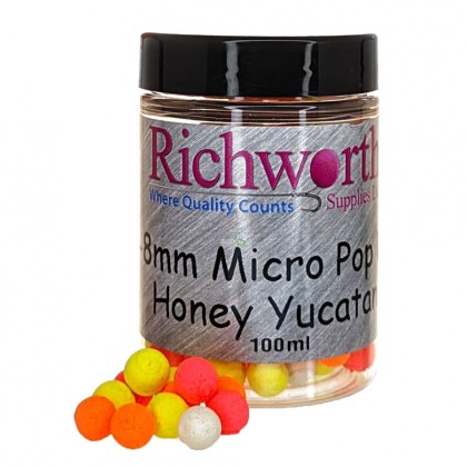 Бойлы плавающие Richworth 6-8mm Micro Pop-Ups Honey Yucatan 100ml