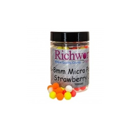 Бойлы плавающие Richworth 6-8mm Micro Strawberry Jam 100ml