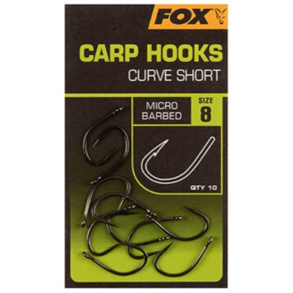 Fox Carp Hooks - Curve Shank Short - size 6 - Крючки