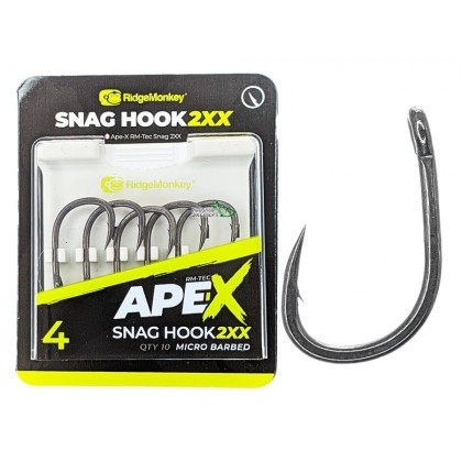 Крючки Ridge Monkey Ape-X Snag Hook 2XX Barbed size 4